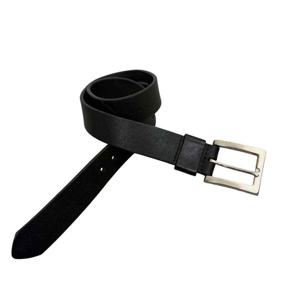 Brave Belt Mens Size 28 Black Italian Leather Handmade Canada Square Buckle